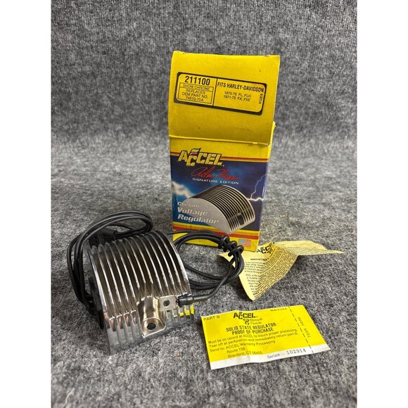 Accel Chrome Voltage Regulator For Harley-Davidson 1970-75 FL FX FXE 74510-70A - Picture 1 of 9